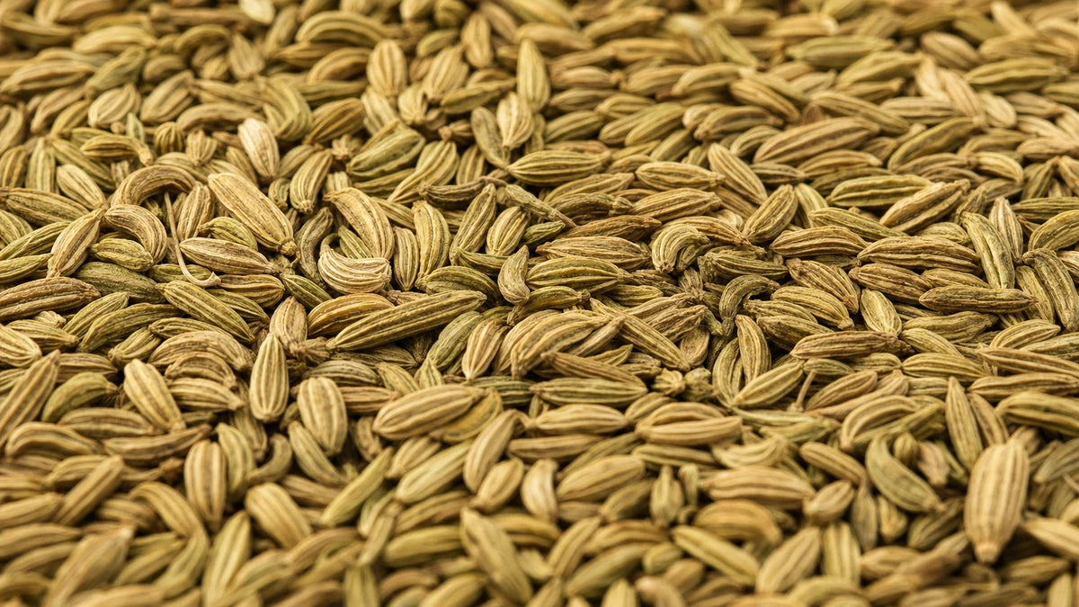 A close macro of fennel seeds