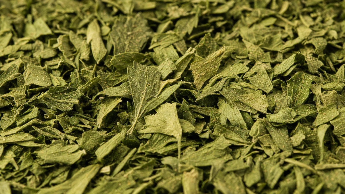 Una macro cercana de hojas de perejil