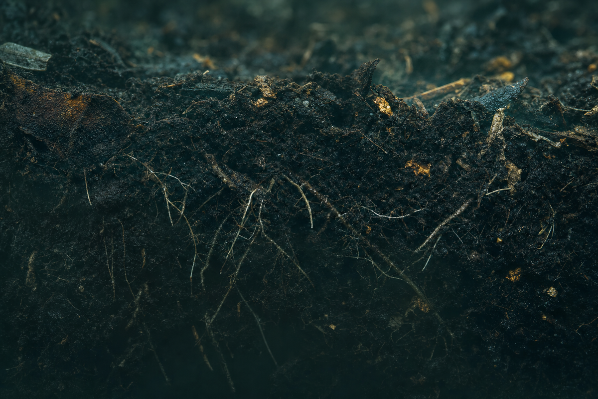 Dark, mineral-rich soil held in two hands