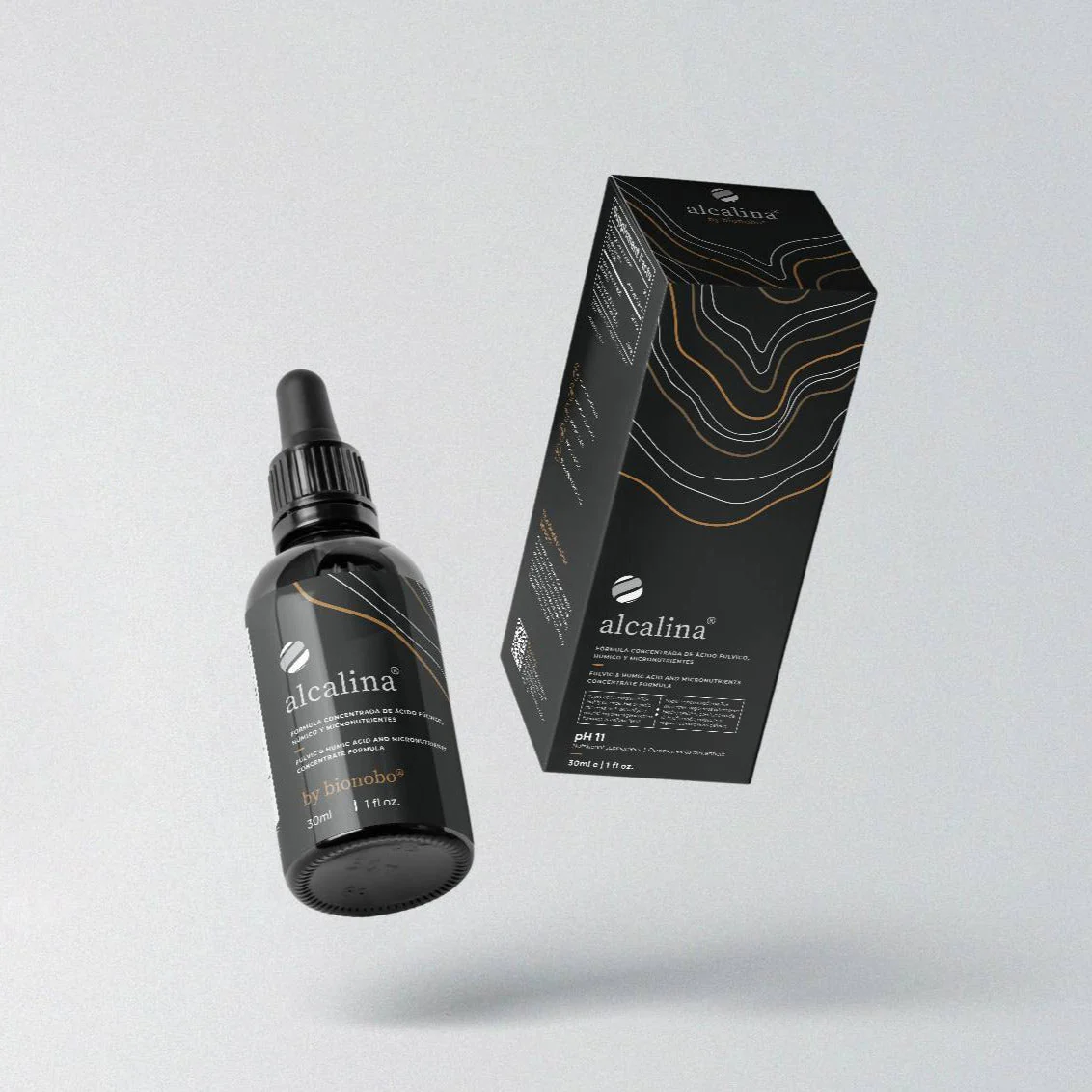 alcalina® bottle and box